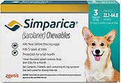 Simparica Chewable Tablet for Dogs, 22.1-44 lbs, (Mint Box), 3 Chewable Tablets (3-mos. supply)