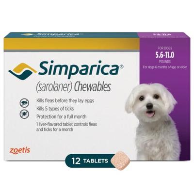 Show full view: Simparica Chewable Tablet for Dogs, 5.6-11 lbs, (Purple Box), 12 Chewable Tablets (12-mos. supply) slide 1 of 11