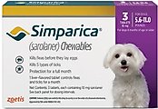 Simparica Chewable Tablet for Dogs, 5.6-11 lbs, (Purple Box), 3 Chewable Tablets (3-mos. supply)