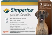 Simparica Chewable Tablet for Dogs, 88.1-132 lbs, (Brown Box), 3 Chewable Tablets (3-mos. supply)