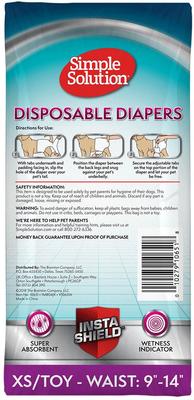 Show full view: Simple Solution Disposable Female Diapers, X-Small, 30 count + Fruitables Skinny Minis Pumpkin & Berry Flavor Dog Treats, 5-oz bag slide 3 of 9