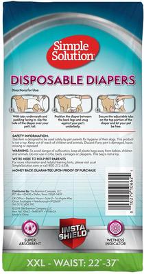 Show full view: Simple Solution Disposable Female Diapers, XX-Large, 30 count + Fruitables Pumpkin SuperBlend Digestive Dog & Cat Supplement, 15-oz, case of 12 slide 3 of 9