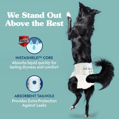 Show full view: Simple Solution Disposable Female Dog Diapers, Large/X-Large: 18 to 27-in waist, 12 count slide 3 of 10