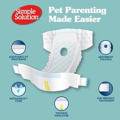 Show full view: Simple Solution Disposable Female Dog Diapers, Medium: 15 to 23-in waist, 12 count slide 7 of 11