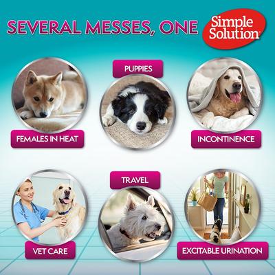 Show full view: Simple Solution Disposable Female Dog Diapers, Medium: 15 to 23-in waist, 30 count slide 8 of 10