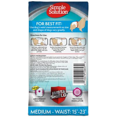 Show full view: Simple Solution Disposable Female Dog Diapers, Medium: 15 to 23-in waist, 30 count slide 2 of 10