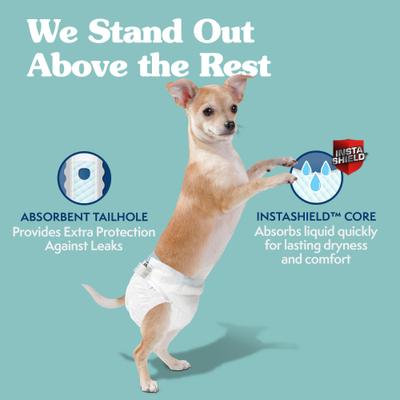 Show full view: Simple Solution Disposable Female Dog Diapers, X-Small: 9 to 14-in waist, 12 count slide 4 of 11