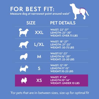 Show full view: Simple Solution Disposable Female Dog Diapers, X-Small: 9 to 14-in waist, 12 count slide 8 of 11