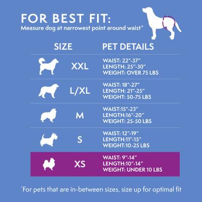 Show full view: Simple Solution Disposable Female Dog Diapers, X-Small: 9 to 14-in waist, 30 count slide 7 of 10