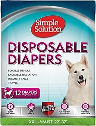 Simple Solution Disposable Female Dog Diapers, XX-Large: 22 to 37-in waist, 12 count