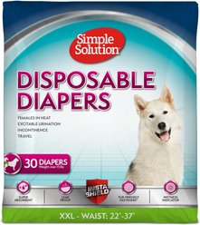 Simple Solution Disposable Female Dog Diapers, XX-Large: 22 to 37-in waist, 30 count