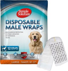 Simple Solution Disposable Male Dog Wrap, Large: 18 to 27-in waist, 12 count
