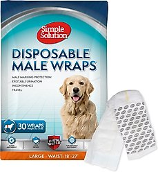 Simple Solution Disposable Male Dog Wrap, Large: 18 to 27-in waist, 30 count