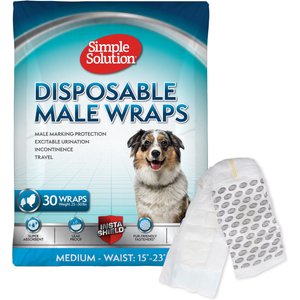 Simple Solution Disposable Male Dog Wrap, Medium: 15 to 23-in waist, 30 count