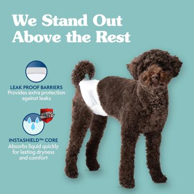 Show full view: Simple Solution Disposable Male Dog Wrap, Medium: 15 to 23-in waist, 30 count slide 6 of 10