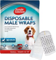 Simple Solution Disposable Male Dog Wrap, Small: 12 to 19-in waist, 30 count