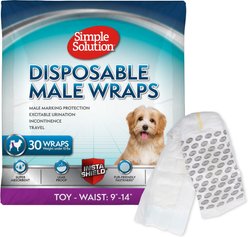 Simple Solution Disposable Male Dog Wrap, Toy: 9 to 14-in waist, 30 count