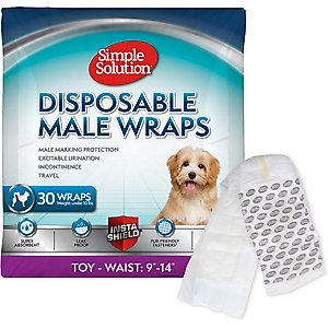 Simple Solution Disposable Male Dog Wrap, Toy: 9 to 14-in waist, 30 count