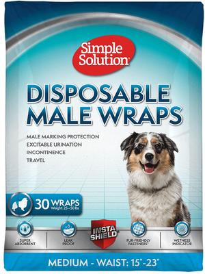 Show full view: Simple Solution Disposable Male Wrap, Medium, 30 count + Fruitables Skinny Minis Pumpkin & Berry Flavor Dog Treats, 5-oz bag slide 2 of 9