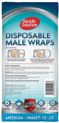Show full view: Simple Solution Disposable Male Wrap, Medium, 30 count + Fruitables Skinny Minis Pumpkin & Berry Flavor Dog Treats, 5-oz bag slide 3 of 9