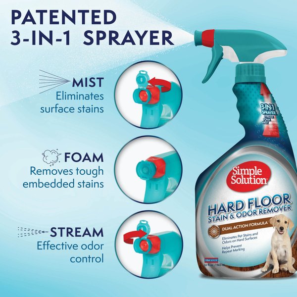 SIMPLE SOLUTION Hardfloors Stain & Odor Remover, 32-fl oz bottle ...