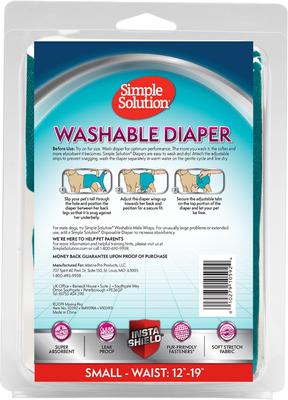 Show full view: Simple Solution Washable Female Dog Diaper, Small: 12 to 19-in waist slide 2 of 10