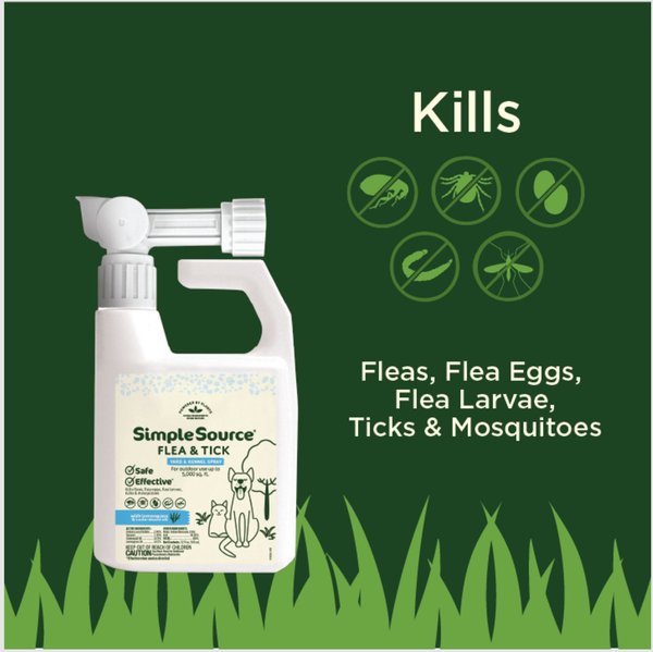 SimpleSource Flea & Tick Dog Yard & Kennel Spray