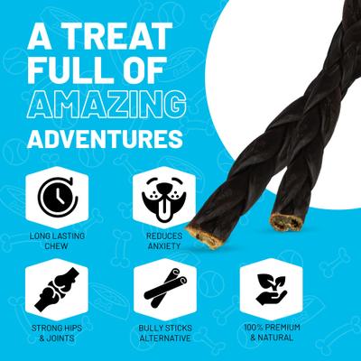 Show full view: Sitka Farms 12-inch Collagen Braid Dog Natural Chew Treats, 3 count slide 4 of 9