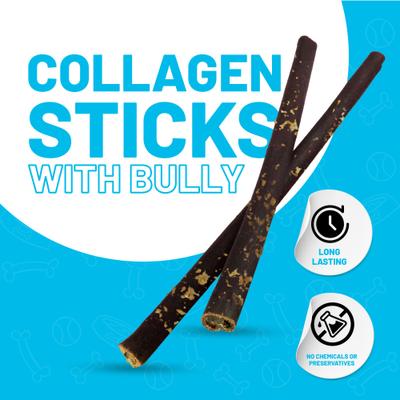 Show full view: Sitka Farms 12-inch Collagen Bully Dusted Dog Natural Chew Treats, 3 count slide 3 of 9