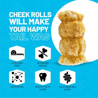 Show full view: Sitka Farms 5-6" Beef Cheek Roll Bully Dusted Hard Chew Dog Treats, 4 Count slide 3 of 9