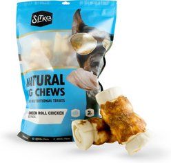 Sitka Farms 5-6-in Cheek Roll Chicken Wrapped Dog Natural Chew Treat, 4 count