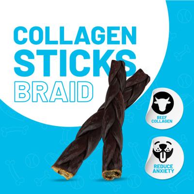Show full view: Sitka Farms 6-inch Collagen Braid Dog Natural Chew Treats, 6 count slide 3 of 9