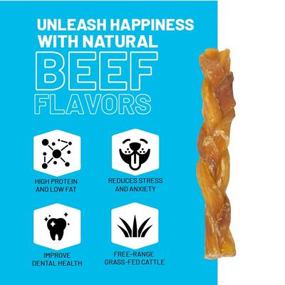 Show full view: Sitka Farms All-Natural Beef Tendon Braids Hard Chew Dog Treats, 5 Count slide 6 of 8