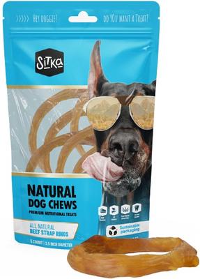 Show full view: Sitka Farms All-Natural Beef Tendon Rings Hard Chew Dog Treats, 5 Count slide 4 of 9