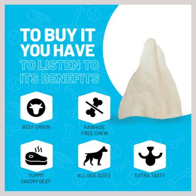 Show full view: Sitka Farms Cow Ears Dog Natural Chew Treat, Jumbo, 12 count slide 4 of 10