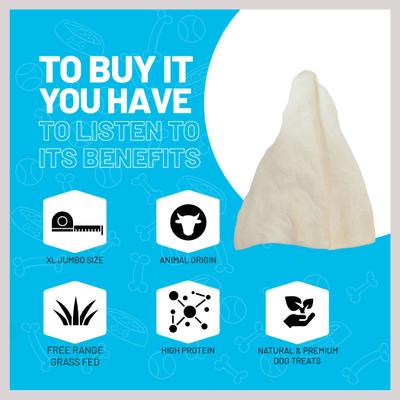 Show full view: Sitka Farms Cow Ears Dog Natural Chew Treat, Jumbo, 25 count slide 4 of 10