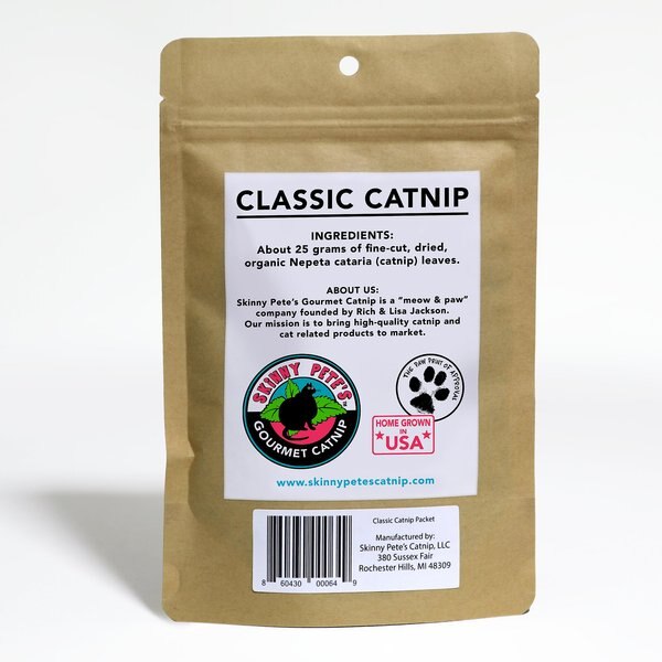 Skinny Pete's Gourmet Catnip Classic Organic Catnip, 0.8-oz bag