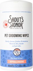 Skout's Honor Dog, Cat & Small Pet Grooming Wipes, 80 count