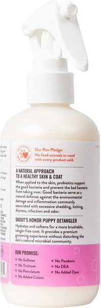Show full view: Skout's Honor Happy Puppy Probiotic Daily Use Cat & Dog Hair Detangler, 8-fl oz bottle slide 3 of 9