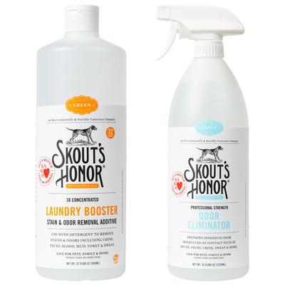 Show full view: Skout's Honor Laundry Booster Stain & Odor Removal Additive, 32-oz bottle & Skout's Honor Professional Strength Odor Eliminator, 35-oz bottle slide 1 of 10