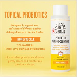 Skout's Honor Probiotic Honeysuckle Cat Shampoo & Conditioner, 16-fl oz bottle