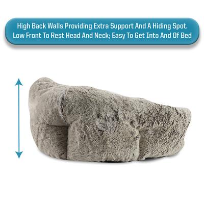 Show full view: Sleepy Pet Quilted Slumber Bolster Cat & Dog Bed, Cream slide 2 of 9