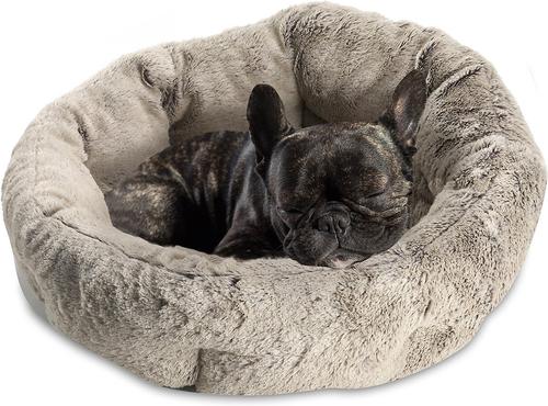 Show full view: Sleepy Pet Quilted Slumber Bolster Cat & Dog Bed, Cream slide 3 of 9