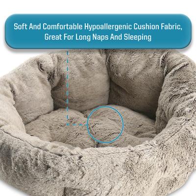 Show full view: Sleepy Pet Quilted Slumber Bolster Cat & Dog Bed, Cream slide 5 of 9