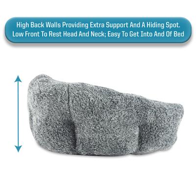 Show full view: Sleepy Pet Quilted Slumber Bolster Cat & Dog Bed, Gray slide 2 of 10