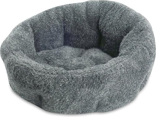 Show full view: Sleepy Pet Quilted Slumber Bolster Cat & Dog Bed, Gray slide 4 of 10