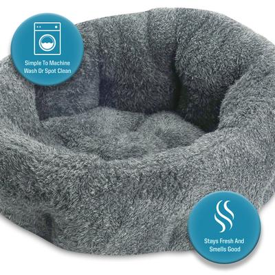 Show full view: Sleepy Pet Quilted Slumber Bolster Cat & Dog Bed, Gray slide 5 of 10