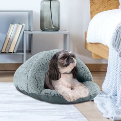 Sleepy Pet Slipper Covered Cat & Dog Bed, Mineral, Small