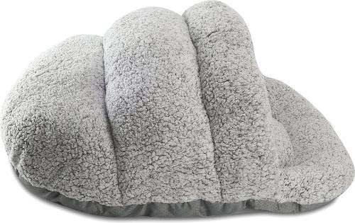 Show full view: Sleepy Pet Slipper Covered Cat & Dog Bed, Silver, Medium slide 3 of 9