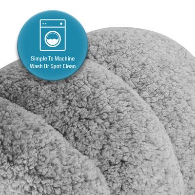 Show full view: Sleepy Pet Slipper Covered Cat & Dog Bed, Silver, Medium slide 6 of 9